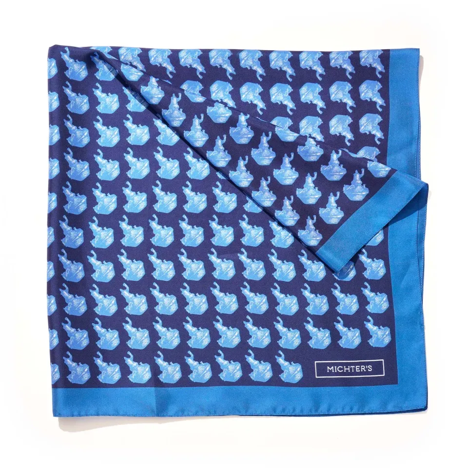 Michter's Silk Scarf zijden sjaal potstill print