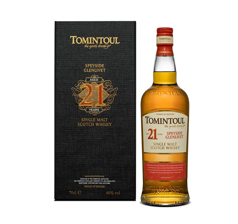 Tomintoul 21 Years Old single malt whisky 21 jaar citrus