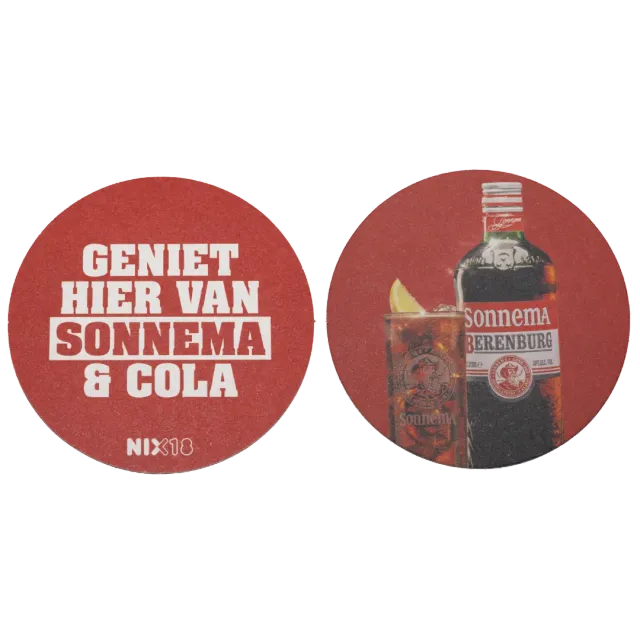 Sonnema Berenburg viltjes onderzetters 100 stuks 10 cm