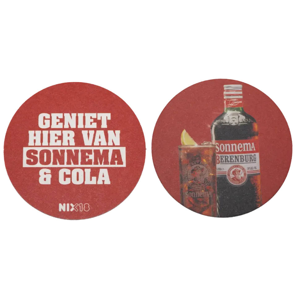 Sonnema Berenburg viltjes onderzetters 100 stuks 10 cm