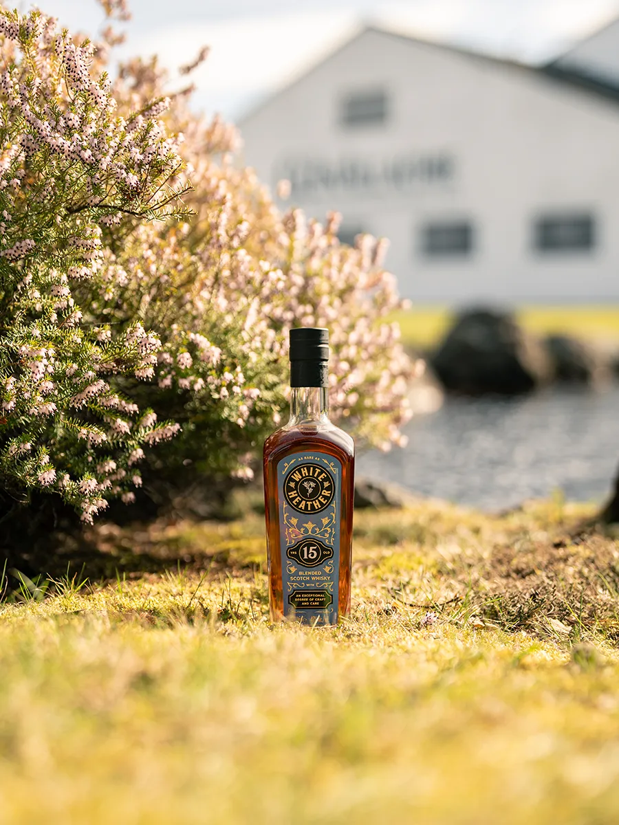 White Heather 15 Year Old blended whisky 46% honing turf