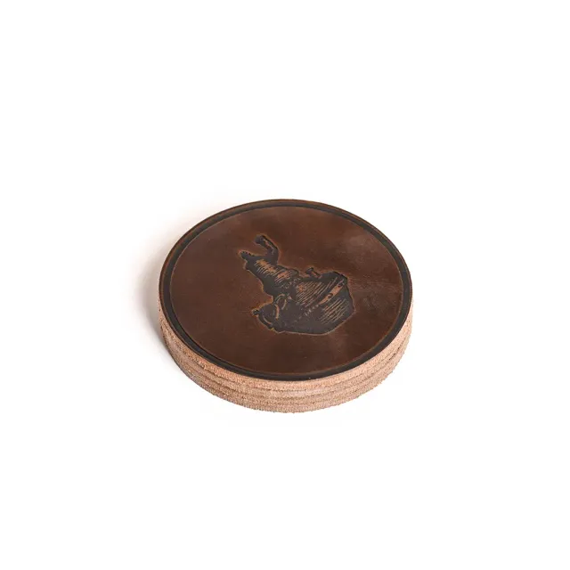 Michter's Leather Coasters onderzetters leer 4 stuks