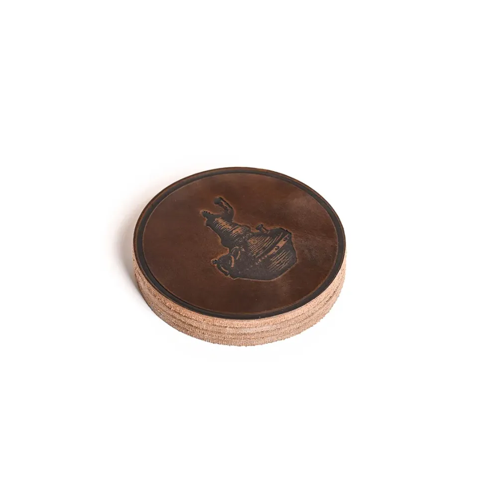 Michter's Leather Coasters onderzetters leer 4 stuks