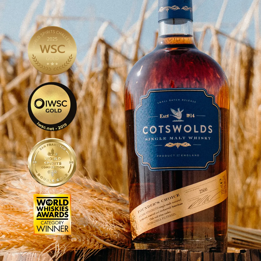 Cotswolds Founder's Choice whisky cask strength rood