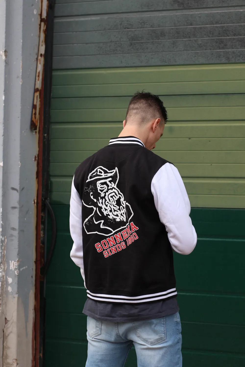 Sonnema Fedde Varsity Jacket jas zwart relaxed fit