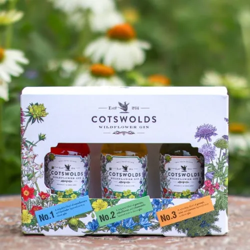 Cotswolds Wildflower Gin Trio gin 3x50ml bloemig