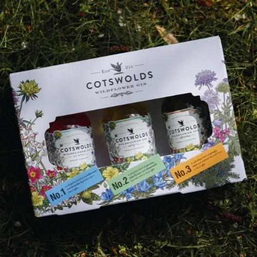 Cotswolds Wildflower Gin Trio gin 3x50ml bloemig