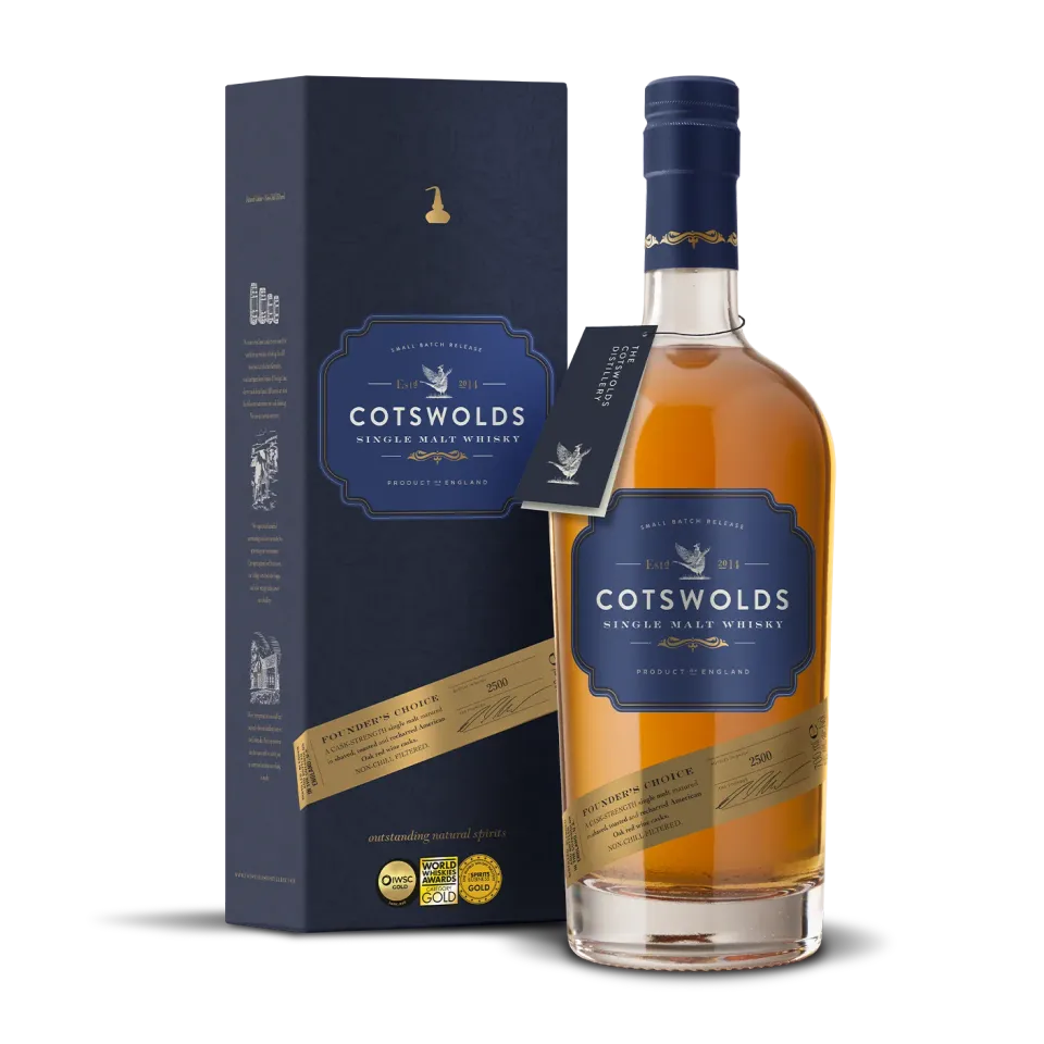 Cotswolds Founder's Choice whisky cask strength rood