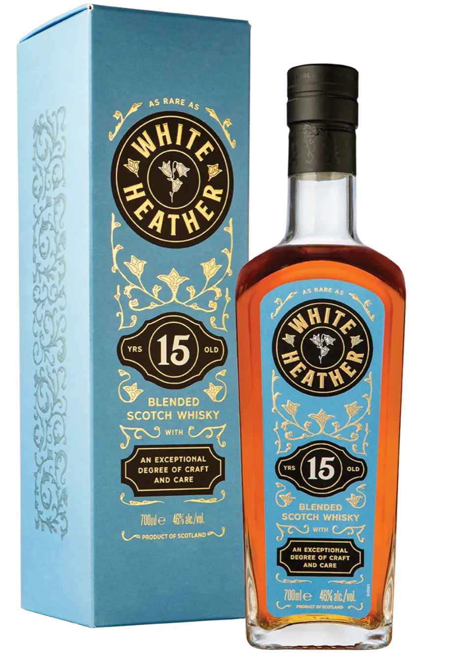 White Heather 15 Year Old blended whisky 46% honing turf