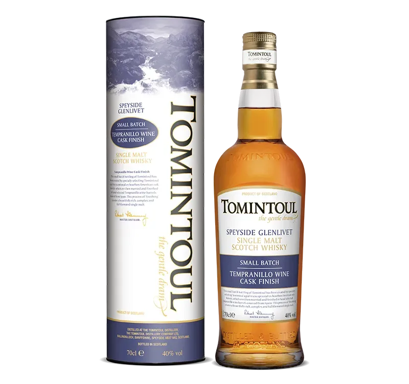 Tomintoul Tempranillo Wine Cask Finish whisky rood vat