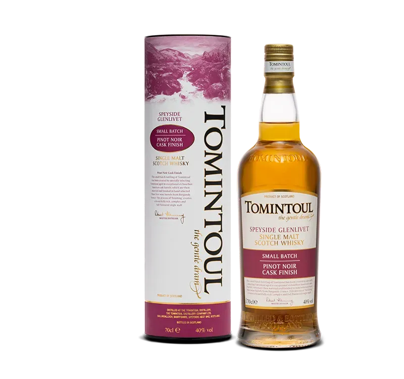 Tomintoul Pinot Noir Cask Finish whisky 70cl rood fruit