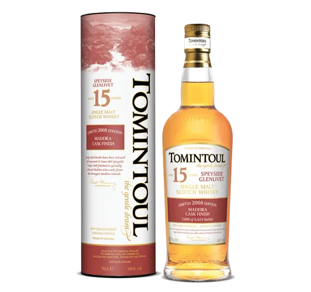 Tomintoul 15 jaar 2008 Madeira whisky 70cl rijk