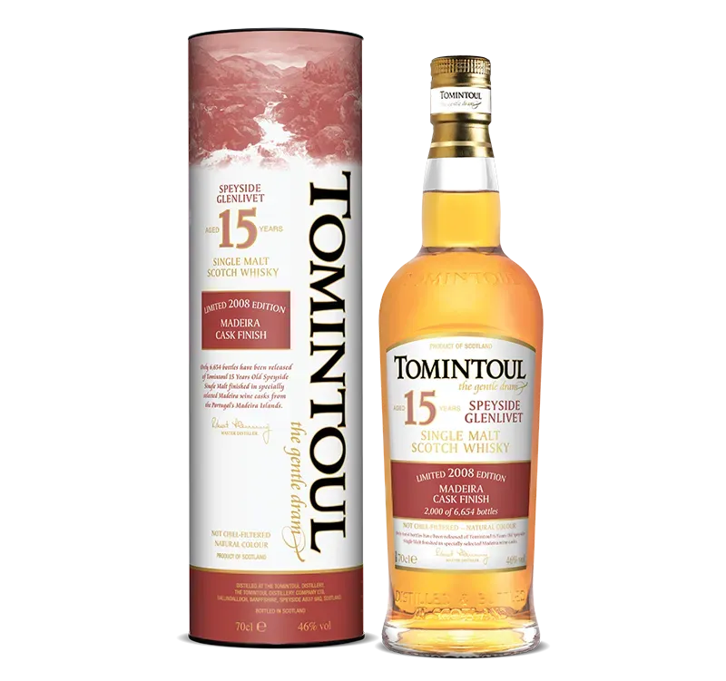 Tomintoul 15 jaar 2008 Madeira whisky 70cl rijk
