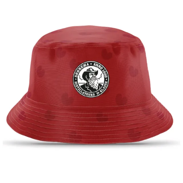 Sonnema Berenburg Pompeblêd Bucket Hat hoed rood