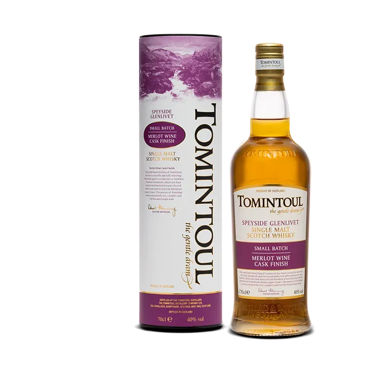 Tomintoul Merlot Cask Finish whisky rood fruit
