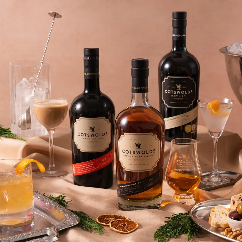 Cotswolds Hosting drankpakket gin whisky cream 3x70cl