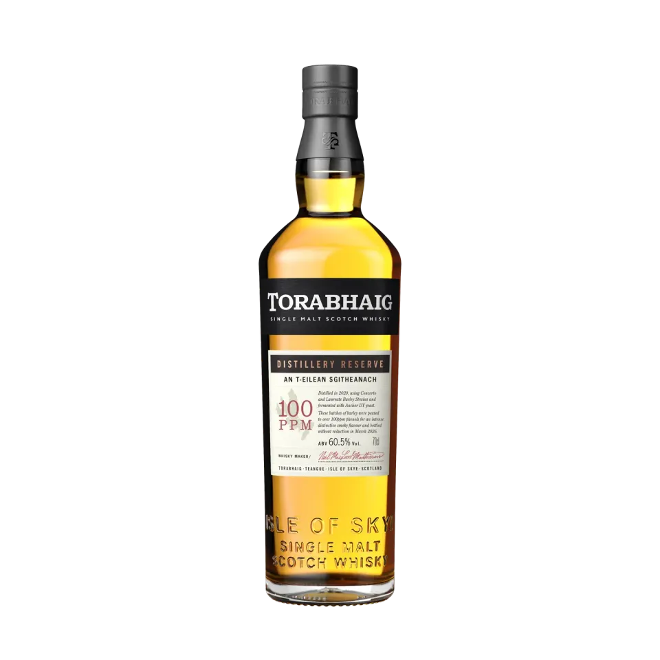 Torabhaig Distillery Reserve 100 PPM whisky turf