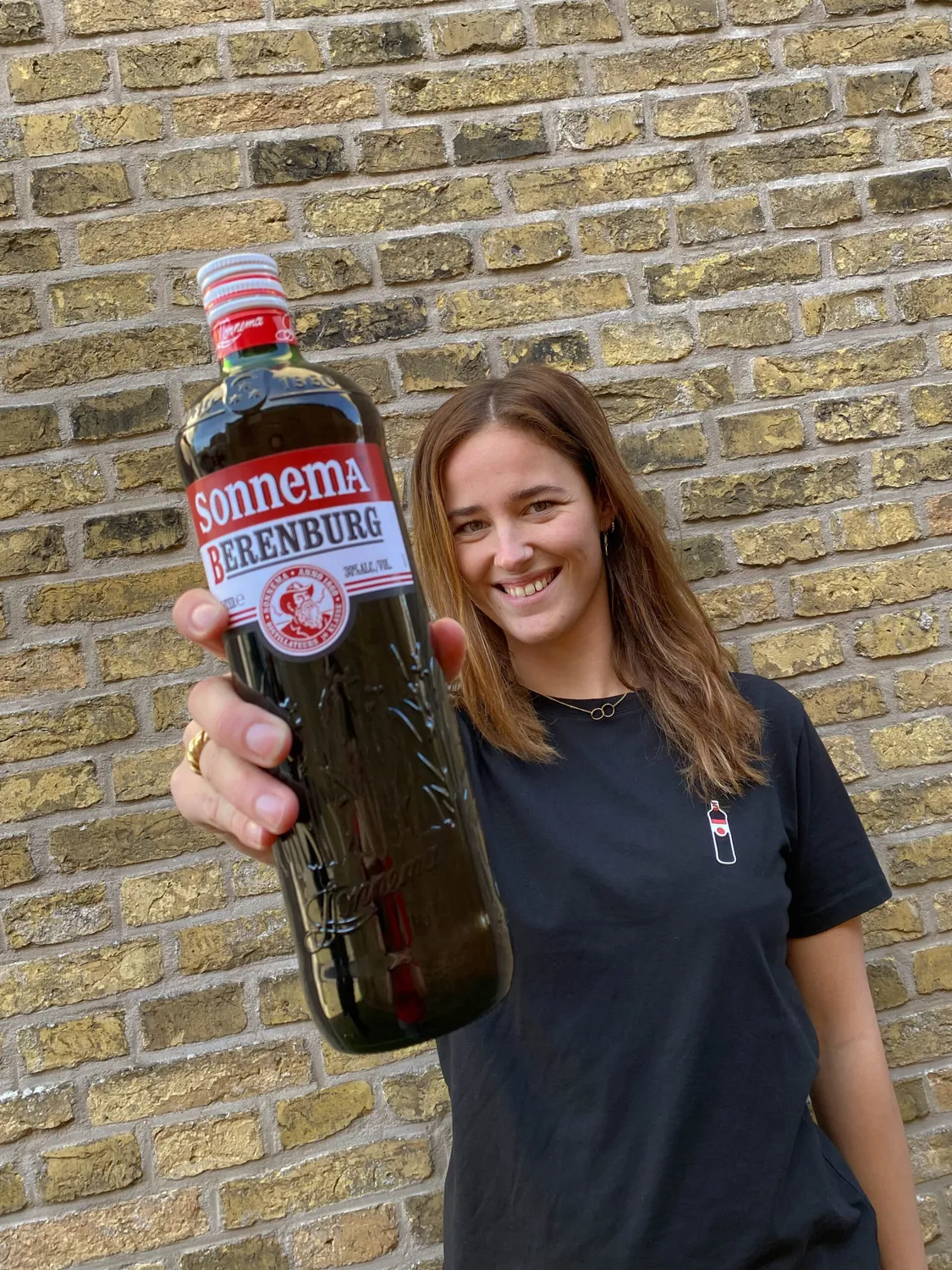 Sonnema Berenburg mini fles T-shirt heren stretch