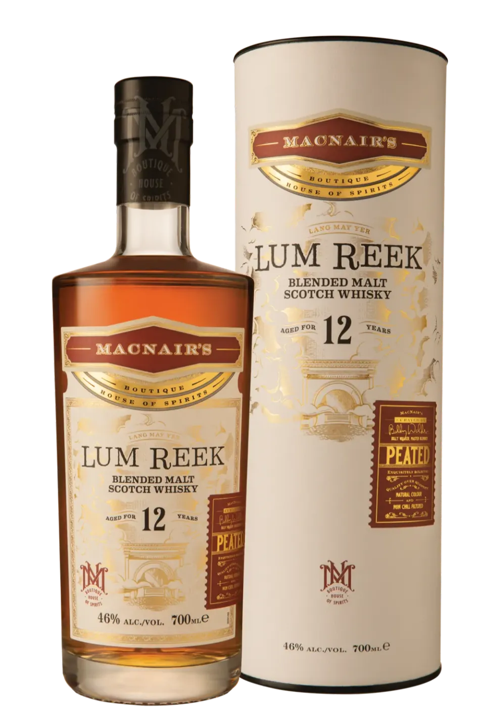 MacNair's Lum Reek 12 Year Old blended malt 46% turf
