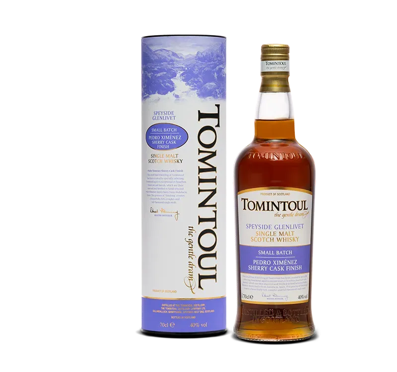 Tomintoul Pedro Ximenez Sherry Cask Finish whisky zoet