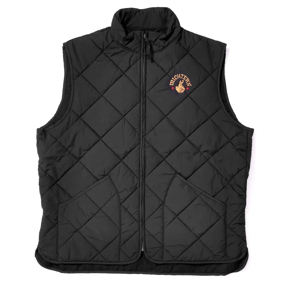 Michter's Logo Vest gewatteerd vest zwart koperen logo